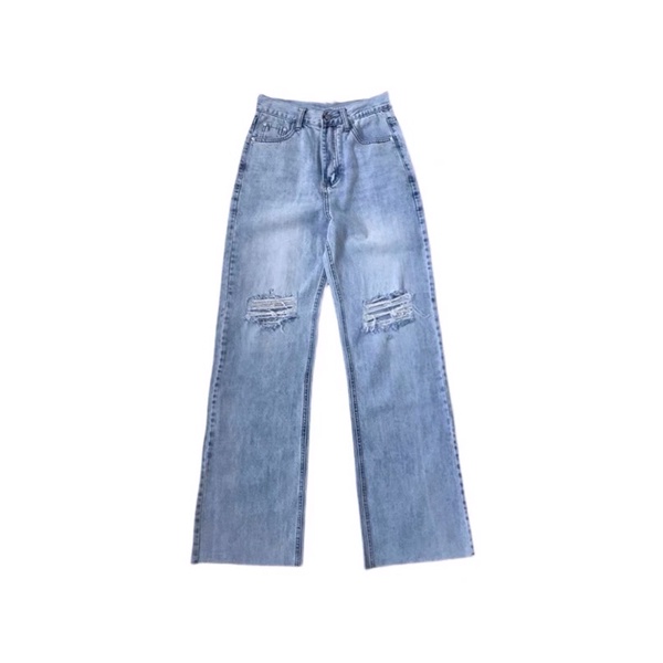 - QUẦN JEANS XANH RÁCH GỐI - STREET STYLE