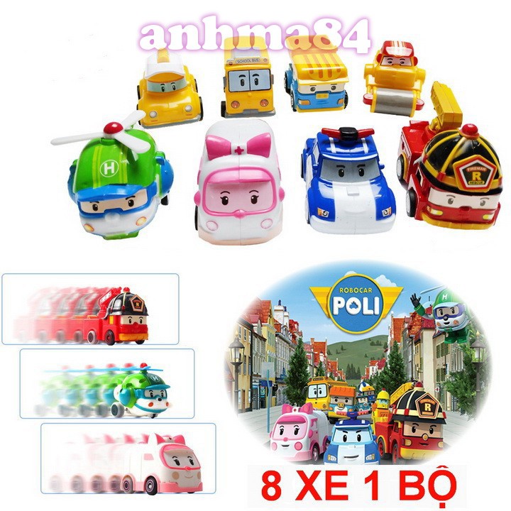 ĐỒ CHƠI MÔ HÌNH 08 XE CHẠY TRỚN MINI ROBOCAR POLI - NO.P5 - KÈM ẢNH THẬT!