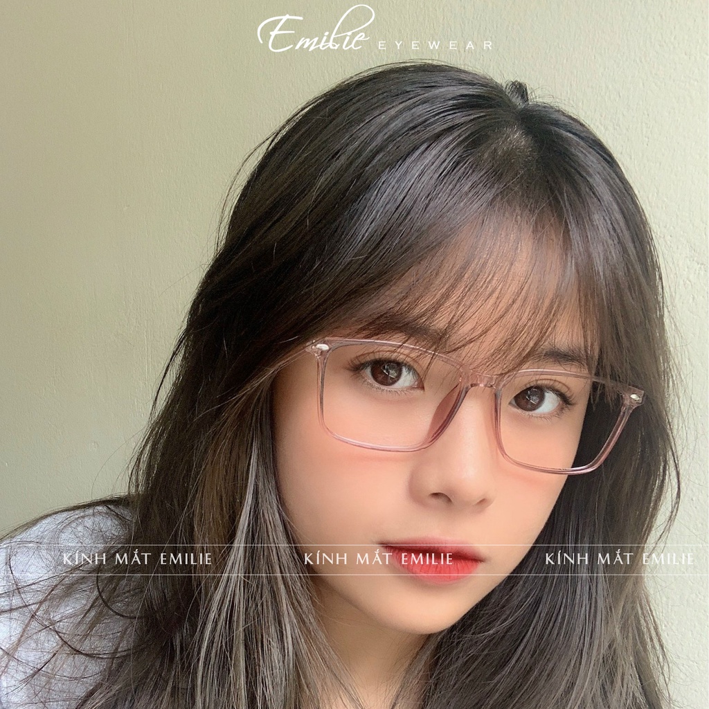 Gọng kính nhựa dẻo vuông nam nữ Emilie eyewear phụ kiện thời trang 8087