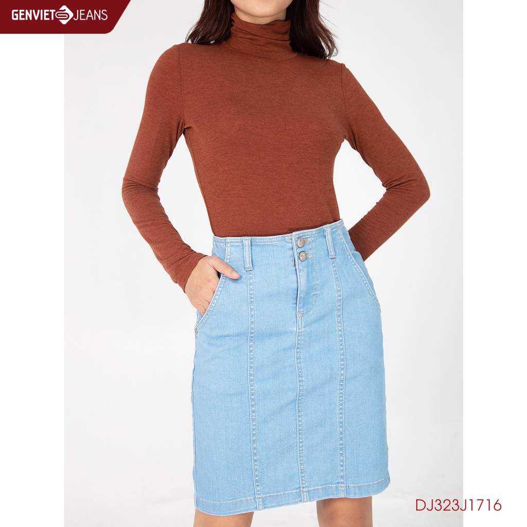 Chân Váy Jeans Nữ Genviet Ôm DJ323J1716