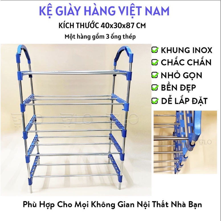 Kệ Để Giày Dép 4-5 Tầng Chắc Chắn /Giá Để Giày Dép , Để Đồ Hình Chữ L Kèm 8 Móc Có Thể Tháo Rời 88405