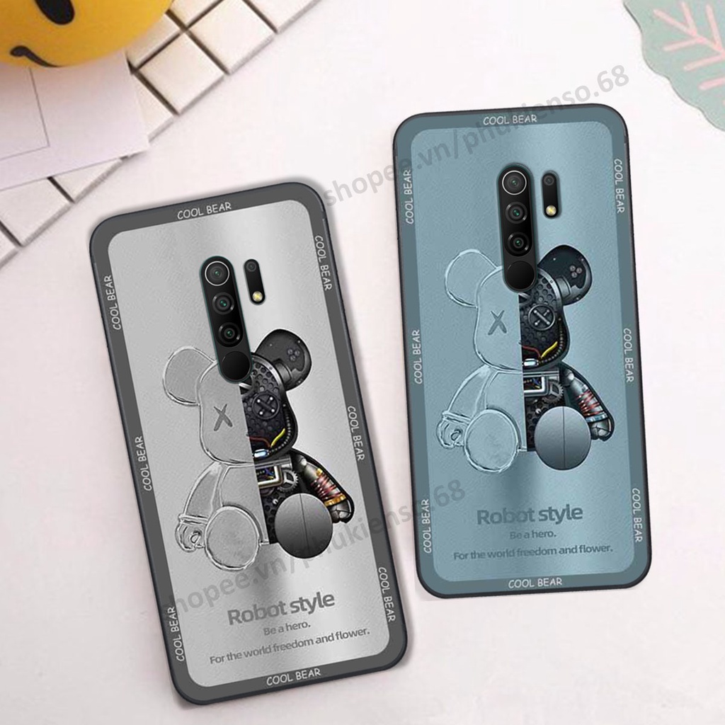Ốp lưng điện thoại Xiaomi Redmi 9 in hình gấu bear, kaws, doremon thời trang, ốp lưng cao cấp chất lượng