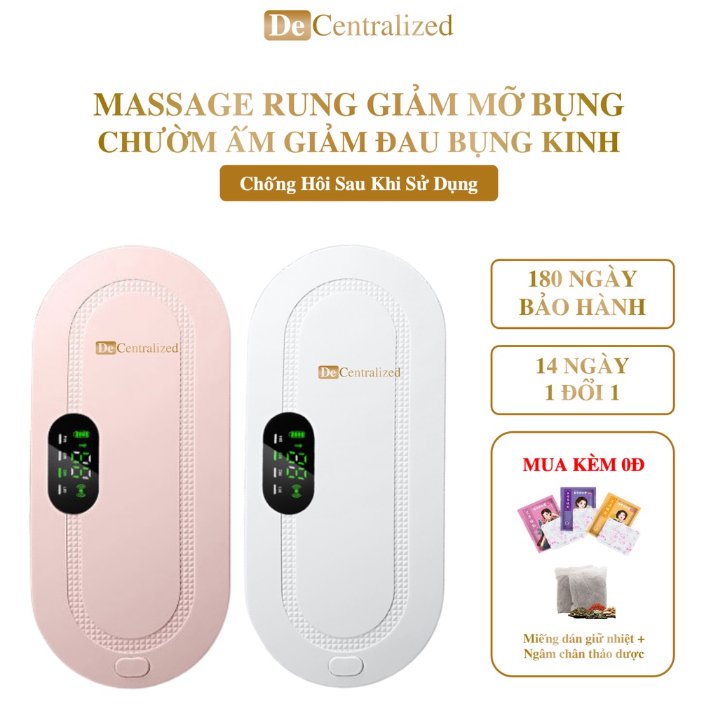 Máy Massage Bụng Giảm Mỡ Bụng Giảm Cân, Túi Chườm Nóng Đau Bụng Kinh Cho Nữ Màn Hình Hiển Thị Nhiệt Độ 3 Cấp Độ Sạc Pin