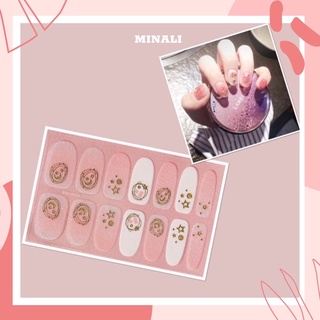 Miếng dán trang trí móng tay họa tiết 3D xinh xắn chống thấm nước MINALI