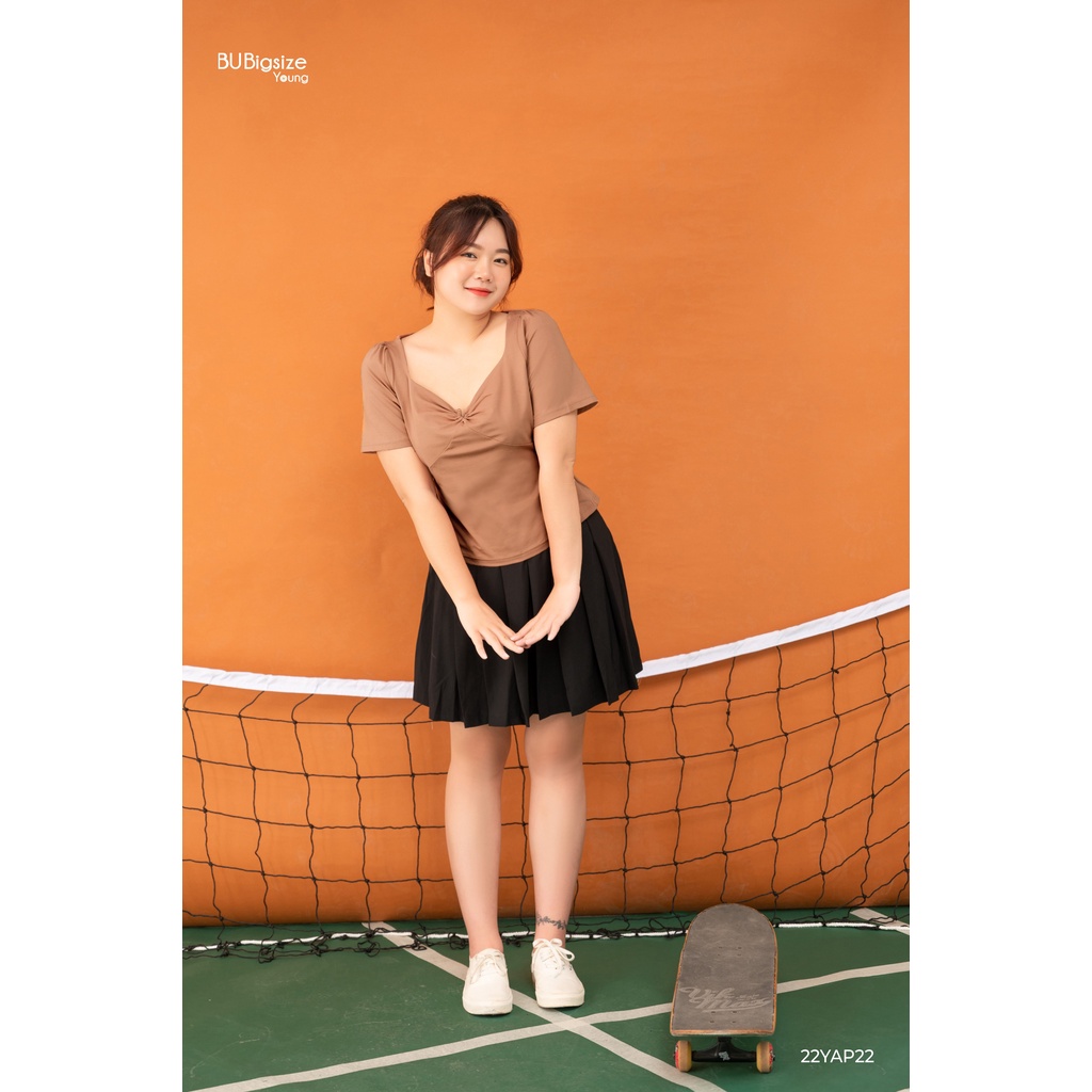 Áo thun khoét trang trí ngực BIGSIZE (55kg đến 95kg) - 22YAP22 - [BU Bigsize Young]