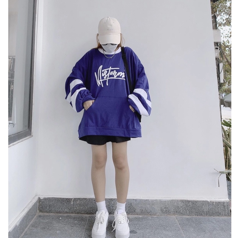 Áo sweater nữ form rộng tay bồng MIS02 chất nỉ ngoại, áo nỉ sweater unisex nam nữ dài tay phong cách ulzzang