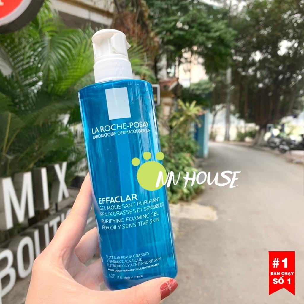 Sữa rửa mặt La Roche Posay 400ml Effaclar giảm mụn, kiềm dầu, dưỡng ẩm da mặt, gel rửa mặt, srm cho da dầu mụn, nhạy cảm