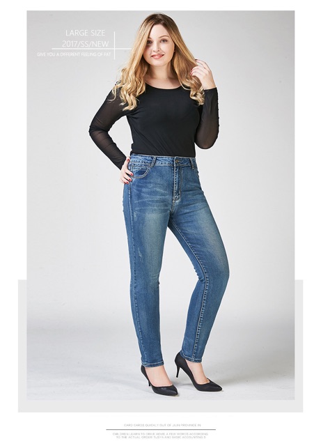 Quần jean xanh big size wash râu mèo size đại 80-100kg kiểu đơn giản