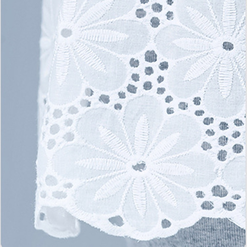 Xiangbao Áo Sweater Mở Rộng Thêu Hoa Rỗng Có Thể Điều Chỉnh Viền Dọc Dưới Cho Nữ