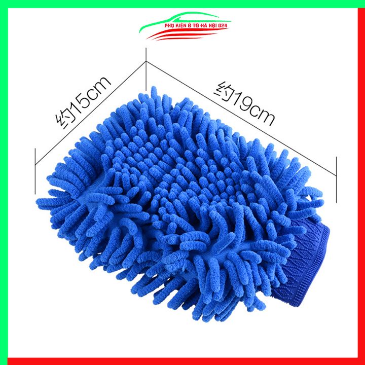 Găng tay lau rửa xe sợi microfiber hai mặt chuyên dùng vệ sinh nhà cửa ô tô xe máy
