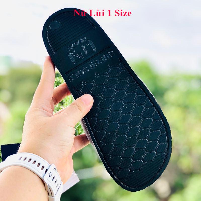 Dép unisex 𝐌𝐋𝐁 ❤️FREESHIP + Hộp❤️ dép mlb bóng chày quai ngang thể thao nữ in NY da lộn, đế ip bền, đen-xám