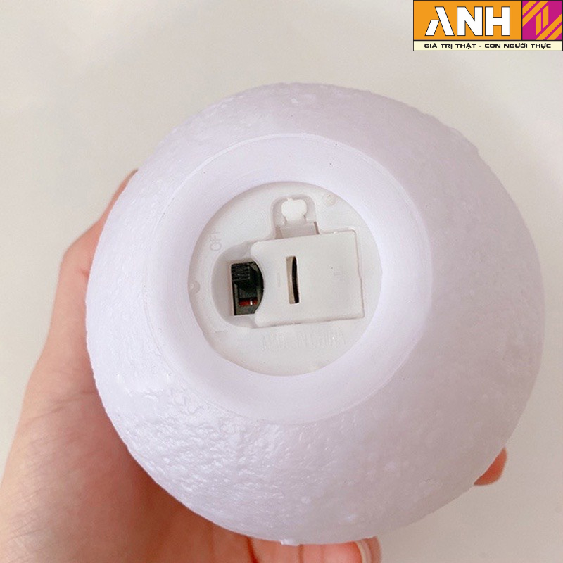 Đèn ngủ để bàn hình mặt trăng 3D 8cm nhiều màu sắc đẹp mắt