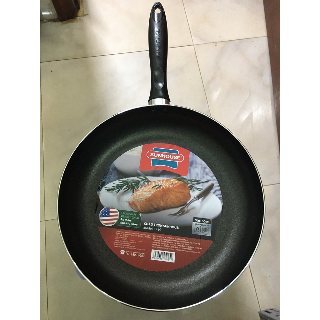 Chảo chống dính Sunhouse, chảo trơn Sunhouse CT18, CT20, CT24, CT26, CT28, CT30