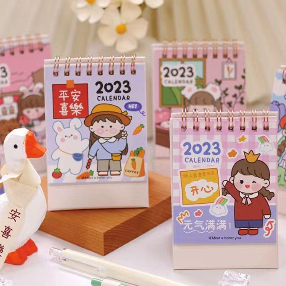 PEWANY Lịch Để Bàn Mini Họa Tiết Hoạt Hình Dễ Thương