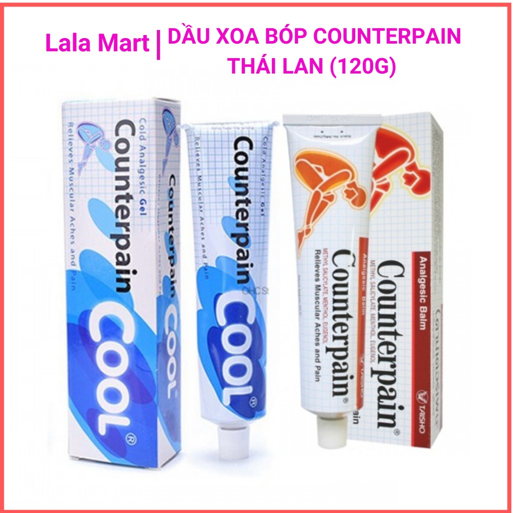 Kem xoa bóp Counterpain Thái Lan 2 loại nóng lạnh 120g, dầu xoa bóp Thái Lan Counterpain - Lala Mart