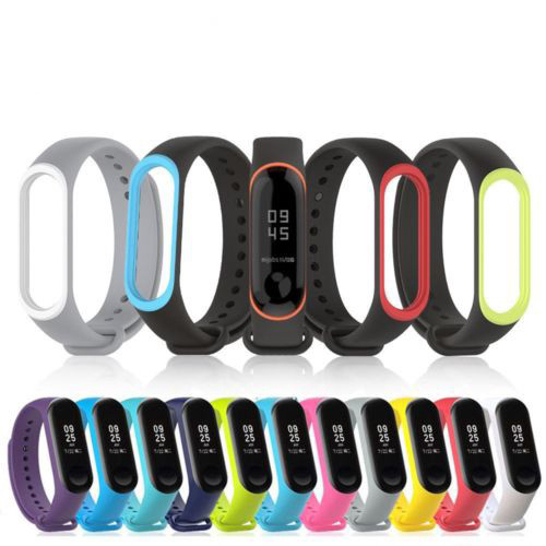 Dây Đeo Thay Thế Chất Liệu Silicon Màu Trơn Cho Xiaomi Mi Band 2