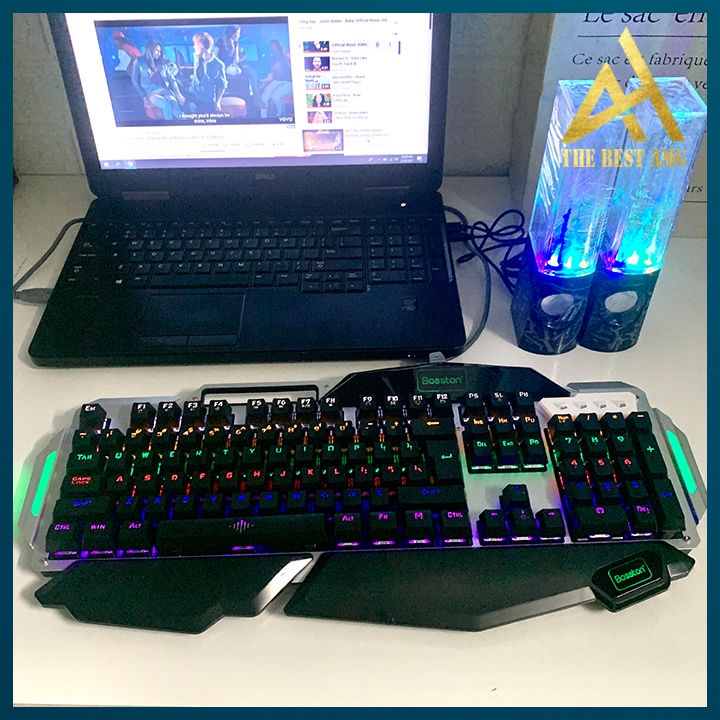 Bàn Phím Cơ Gaming Keycap Xuyên Led Đổi Màu Bosston MK915 Bàn Phím Máy Tính Laptop Có Dây Keyboard Chơi Game