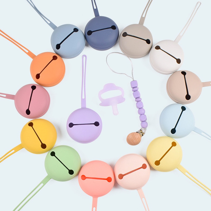 Hộp Đựng Núm Vú Giả Bằng Silicone Hình Mặt Cười Cho Bé Sơ Sinh