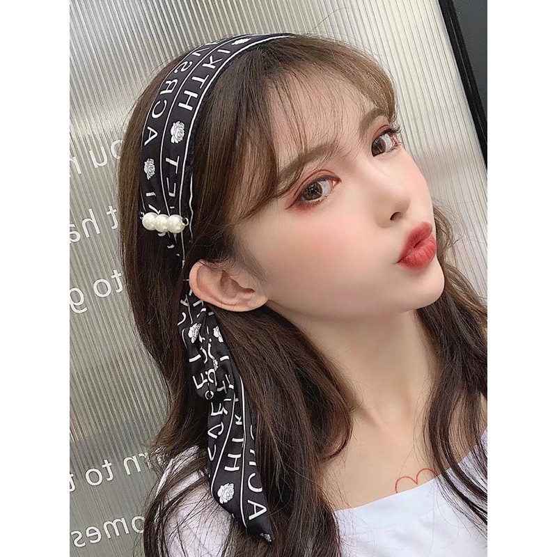 Cài tóc thời trang in chữ đính hạt - Băng đô tóc kiểu mới - Maben