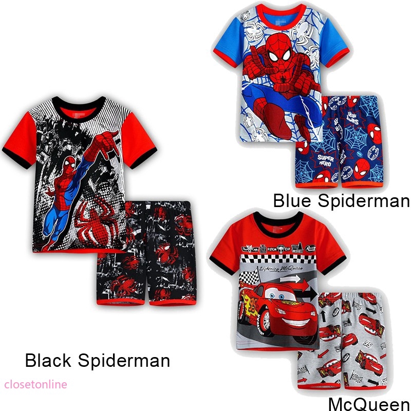 CL❀❀ Boys Kids Clothing Pajamas  Cartoon Hero T-Shirt Outfits Sleepwear Sets Suits