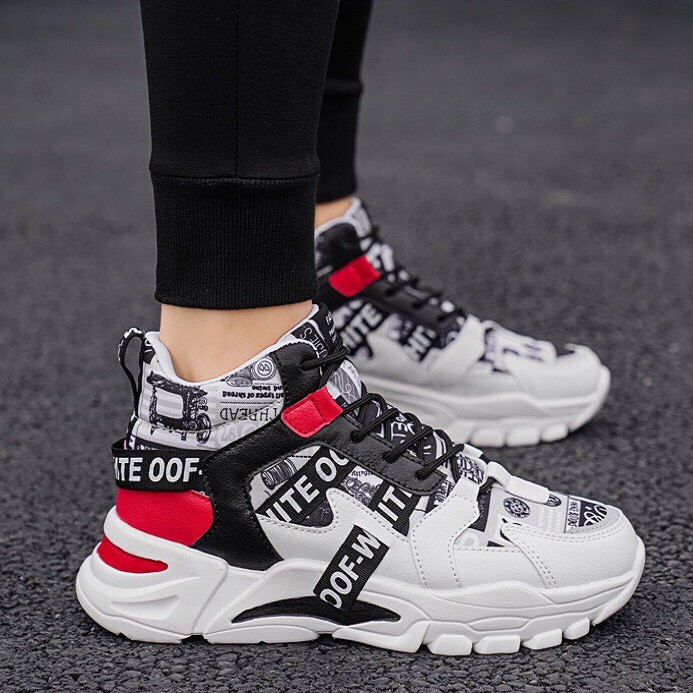 Giày cao cổ OFF White nam cực phẩm 2021 - Giày Sneaker cổ cao nam độn đế 5cm hot trend 2021 | BigBuy360 - bigbuy360.vn