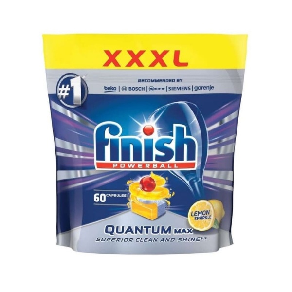 Viên Rửa Chén Bát Finish Quantum 60V Lemon - Dành Riêng Cho Máy Rửa Bát