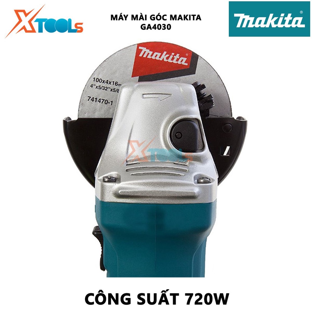 Máy mài góc Makita GA4030 | máy mài cầm tay công tắc trượt công suất 720W tốc độ không tải 11,000 rpm đường kính lưỡi mà