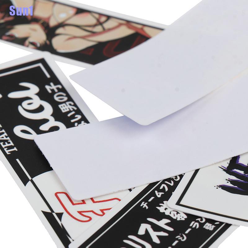 Bộ 50 Miếng Dán Trang Trí Xe Hơi / Ván Trượt / Laptop / Tủ Lạnh / Va Ly In Chữ Racing Jdm