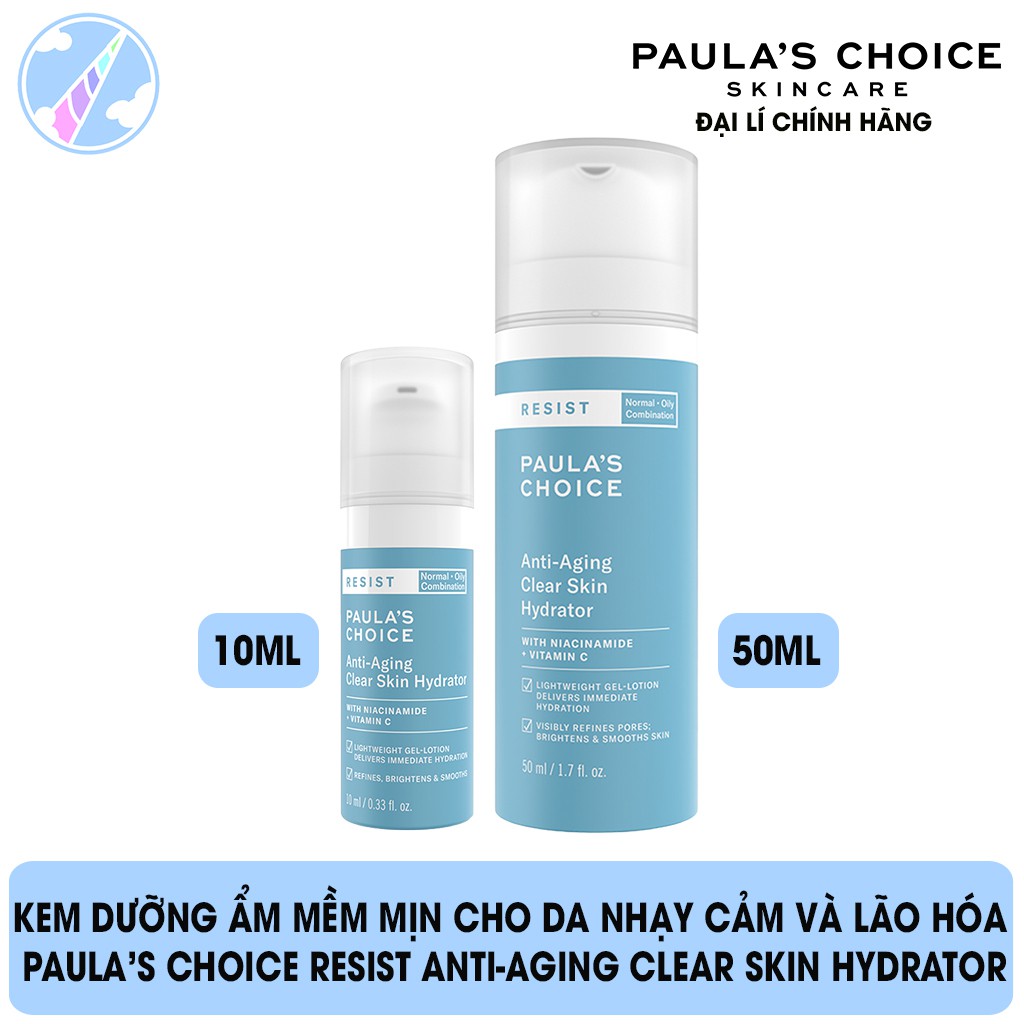 Kem Dưỡng Ẩm Mềm Mịn Cho Da Nhạy Cảm Và Lão Hóa Paula's Choice Resist Anti-Aging Clear Skin Hydrator