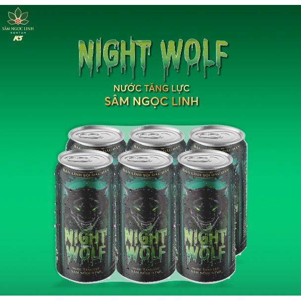 Nước Tăng Lực Night Wolf Sâm Ngọc Linh Lốc 6 Lon (245ML/LON)