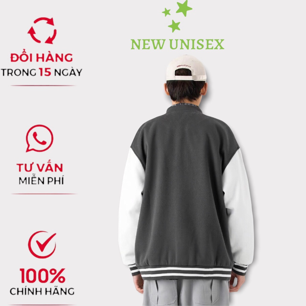 Áo Khoác Nam Nữ Bomber Nỉ Ngoại 2 Lớp Lót Dù Thêu Họa Tiết Chữ Số 18 90 Phối Tay Siêu Phẩm