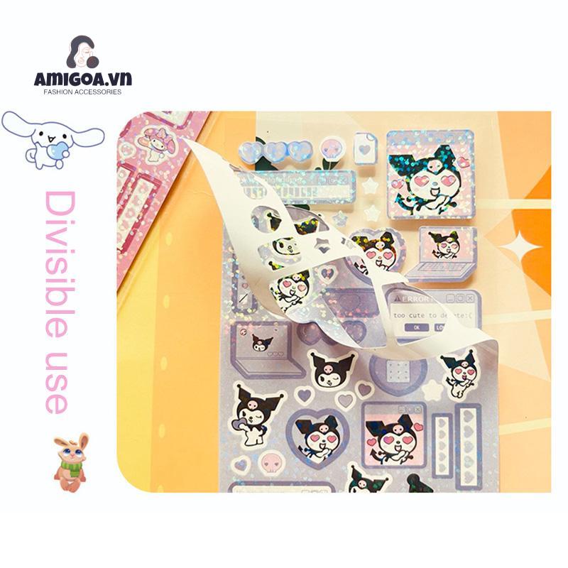 ✨✨SANRIO Hình Dán Lấp Lánh Trang Trí Sổ Tay Kuromi Tạp Chí