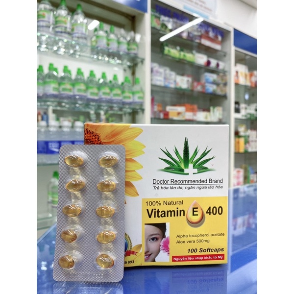 Viên uống Vitamin E 400 iu Giúp làm đẹp da - bổ sung vtm E 400mg ngăn ngừa lão hóa, tốt cho sinh lý