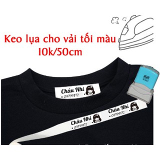Băng keo nhiệt, tem vải , băng keo vải, băng keo quần áo học sinh,  nhãn mác vải kích thước 2*55cm