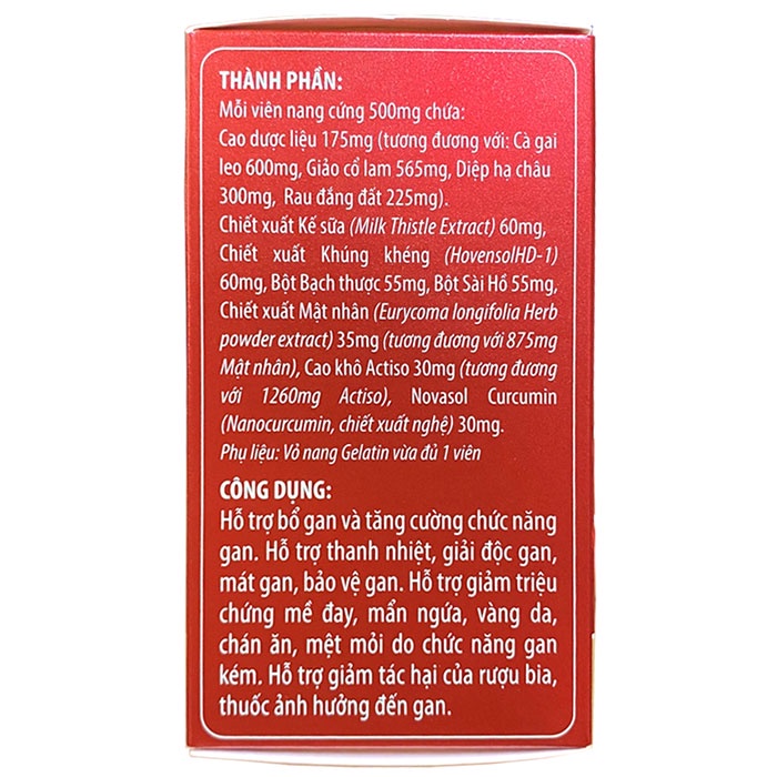 Bổ Gan Tâm Bình, hỗ trợ bổ gan tăng cường chức năng gan, giảm vàng da, mề đay (hộp 60 viên)