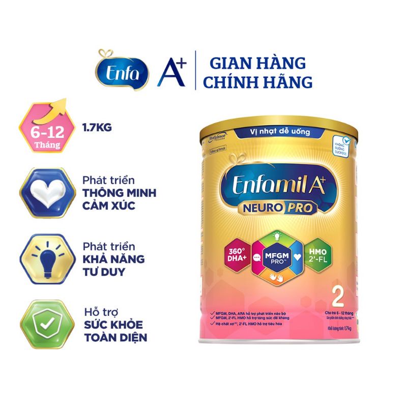 Sữa bột Enfamil A+ 2 DHA+ và MFGM 1.7kg