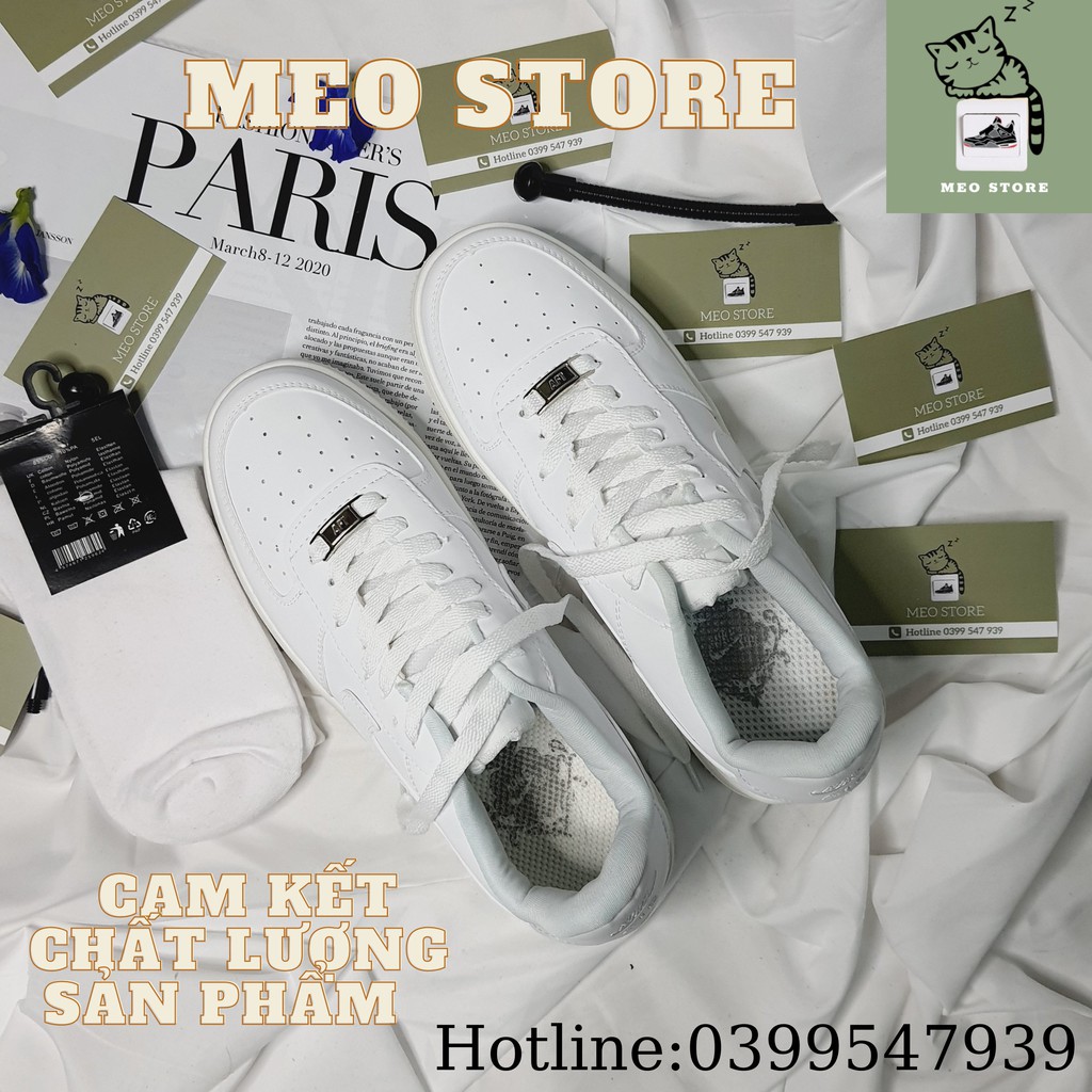 Giày Af1, giày thể thao trắng nam nữ cổ thấp full bill-hộp, đủ size 36-43