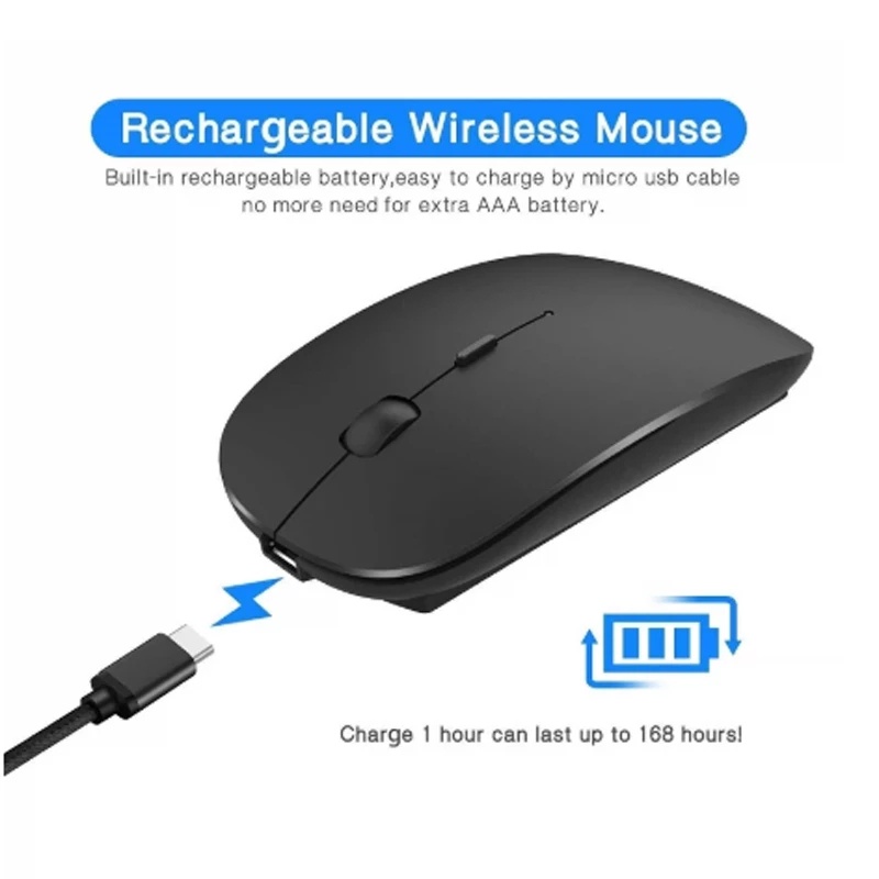 ASH Rechargeable Wireless Bluetooth Mouse Dula Model Mice 2.4G For Samsung Galaxy Tab S7 FE S7 Plus S6 Lite S5E A 10.1 10.5 A7 10.4 8.0 Tab A7 Lite Tablet