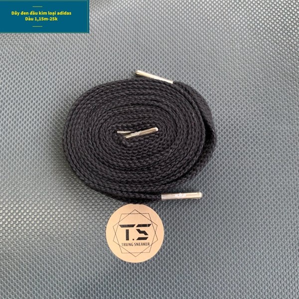 Dây Giày Thể Thao Sneaker Adidas Màu Đen Đầu Silver Chính Hãng