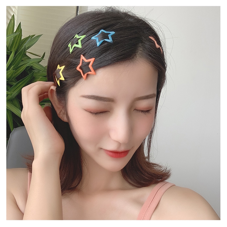 Bộ 7 Kẹp Tóc Ngôi Sao Màu Kẹo Ngọt Ngào Dễ Thương Cho Bé Gái