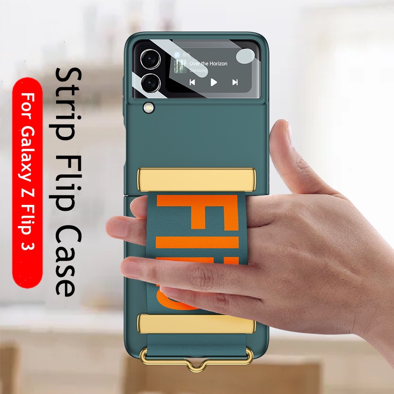 Ốp điện thoại có dây đeo tay sang trọng cho Samsung Galaxy Z Flip 3 / 1Pc 3 5G
