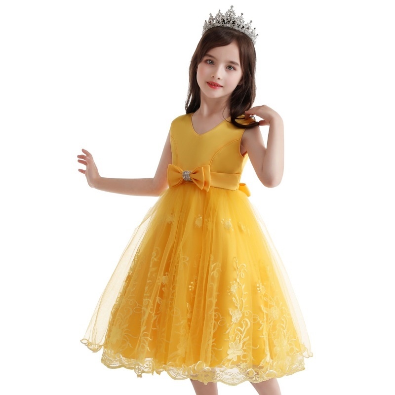 Bán Chạy OJIE Đầm Công Chúa Dự Tiệc 1 Tháng Sáu Đính Kim Sa Phối Nơ Làm Quà Sinh Nhật / Đám Cưới Cho Bé Gái