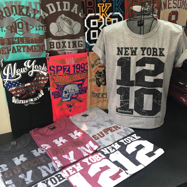 Áo thun nam Thái BKK&NEW YORK chữ nổi
