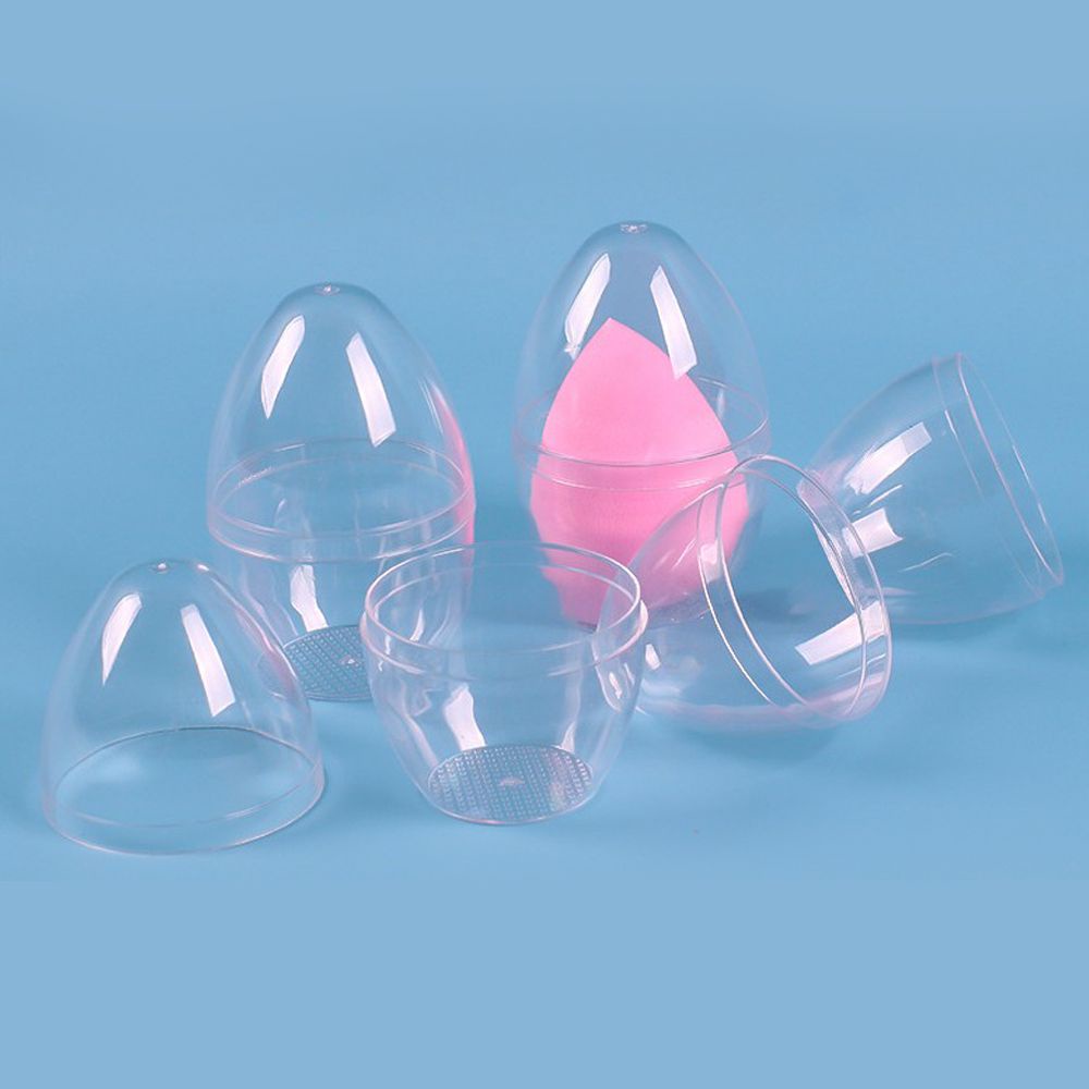 [Hàng mới về] Set 1 / 2 / 5 hộp đựng mút trang điểm hình quả trứng bằng nhựa thiết kế tiện dụng