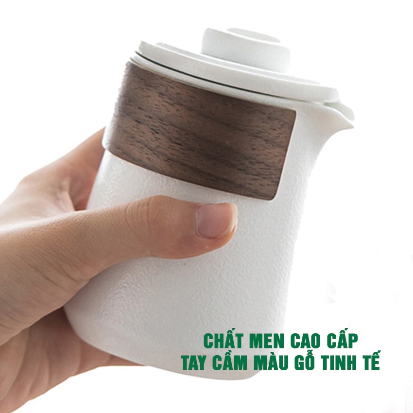 Bộ ấm chén pha trà du lịch xách tay thích hợp mang đi du lịch Portable Travel Tea Set with Teapot Tea