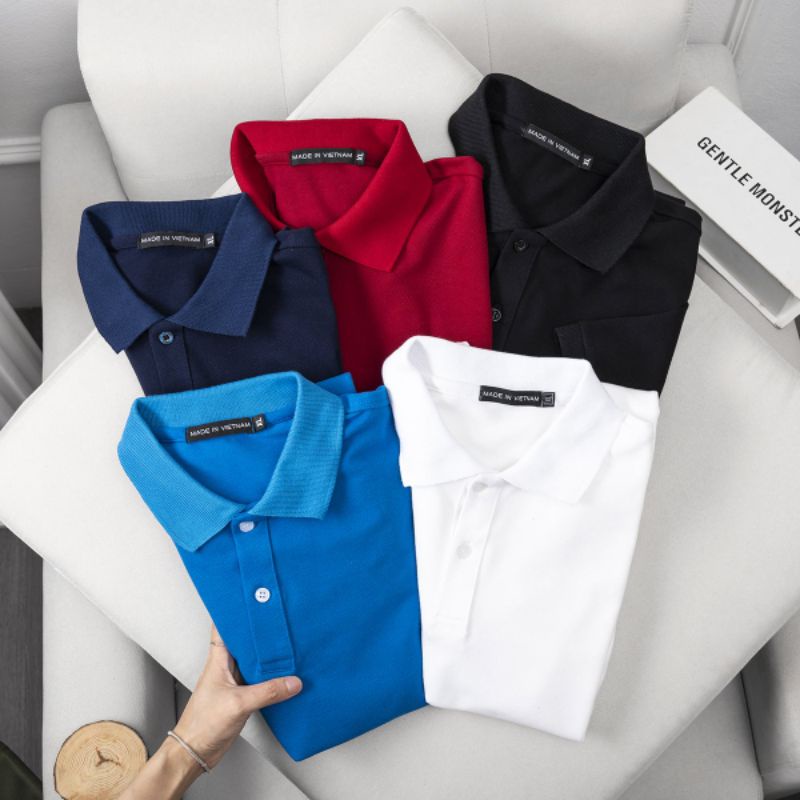 Áo Thun Nam POLO Trơn Vải Cá Sấu Cotton Cao Cấp Ngắn Tay Cực Sang Trọng Màu Sắc Thanh Lịch