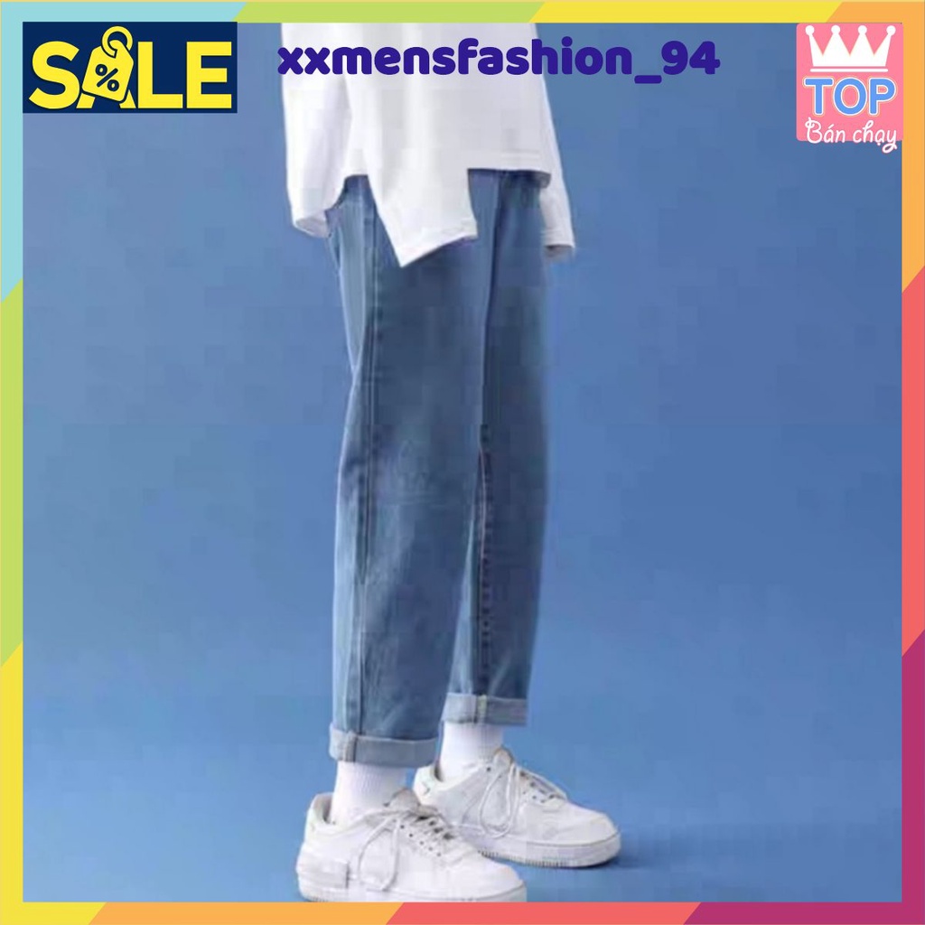 Quần Jeans, Quần jeans baggy xanh nam ống suông, rộng, hottrend 2021-XX MENS FASHION!