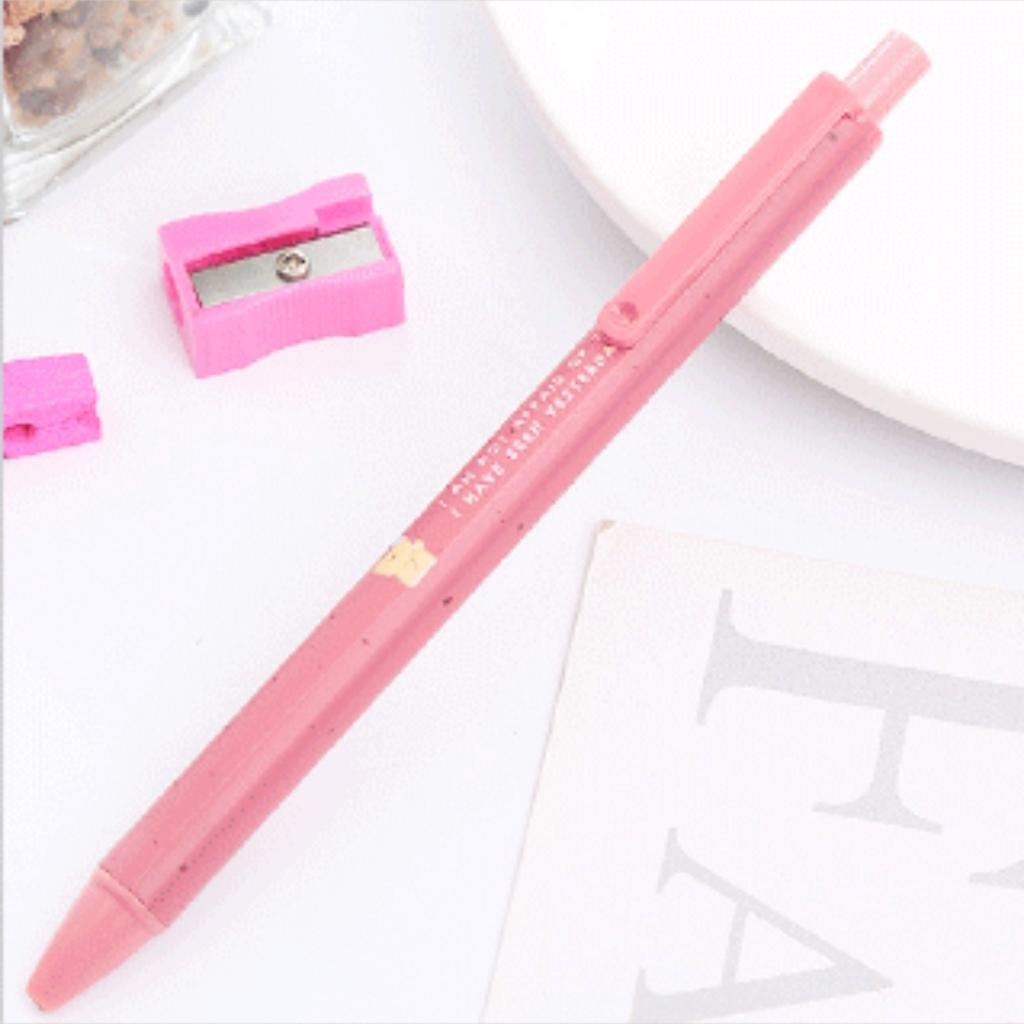 Bút Bi Bấm Gel EDUSKY Màu Sắc Sang Trọng Trang Trí Họa Tiết Mocha Gấu Dễ Thương Cho Văn Phòng