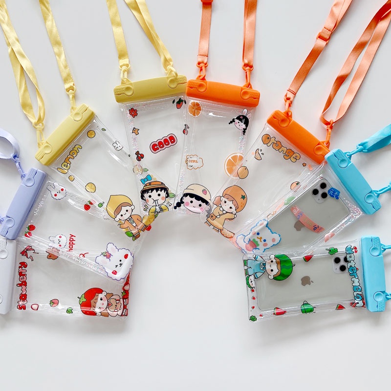 Vỏ Silicon Trong Suốt Kiểu Hoạt Hình Chống Nước 6.8 Inch Bảo Vệ Cho Điện Thoại Khi Đi Bơi