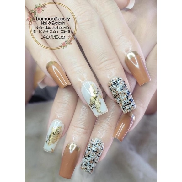 🎀Nail box, móng up thiết kế nâu gạo🎀